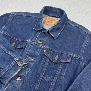 Vintage Levi's 1992 Denim Jean Trucker Jacket Mens 46 Blue Made USA